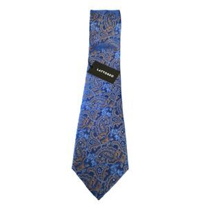 NWT LATTOREO 100% SILK HANDMADE PAISLEY TIE
